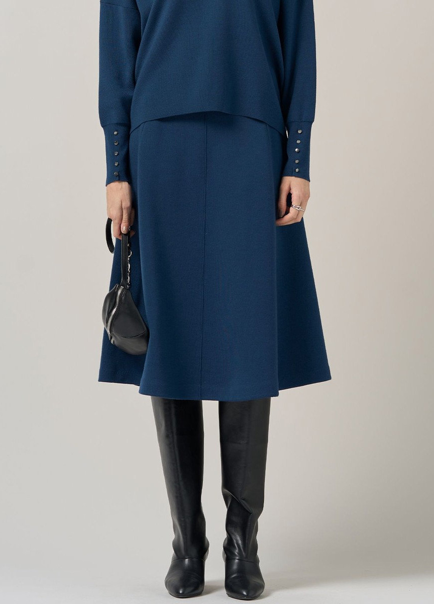 壓縮羊毛高腰針織長裙